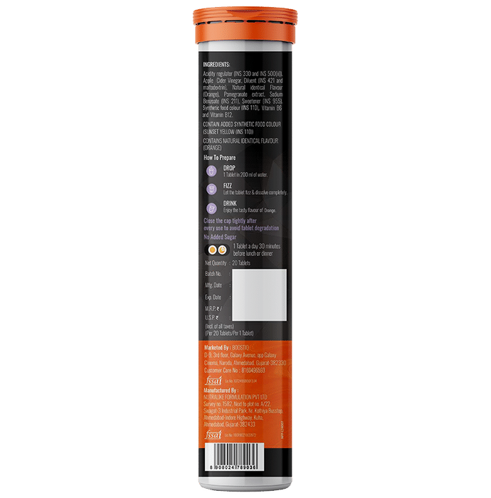 Boostiq Natural Vitamin C & Zinc Effervescent Tablet Orange