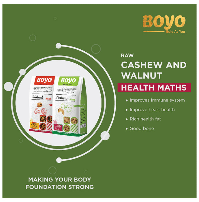 Boyo Combo Pack of Walnut Raw & Cashew Raw (250gm Each)