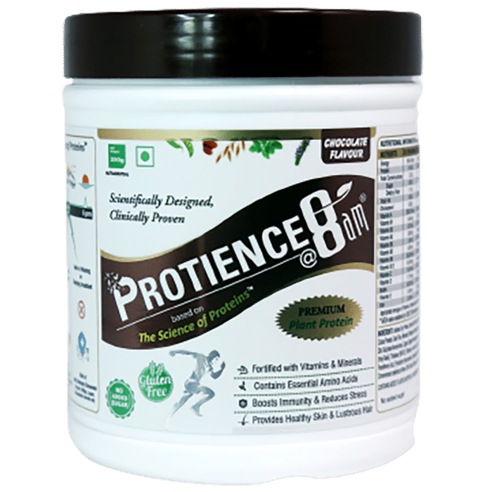 Protience@8am Premium Plant Protein for Stress Relief, Immunity & Skin Health | Powder Chocolate - Classic Derma