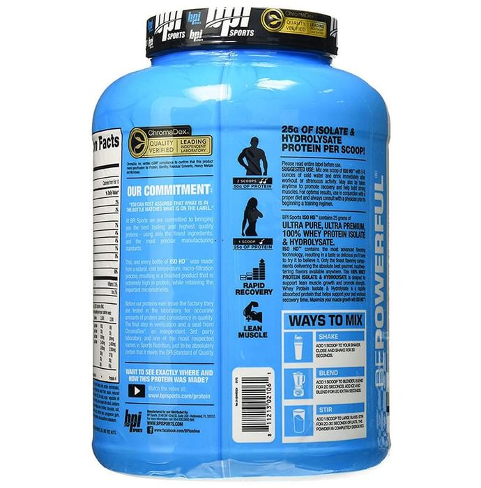 BPI Sports ISO HD 100% Whey Protein Isolate & Hydrolysate Cookies & Cream