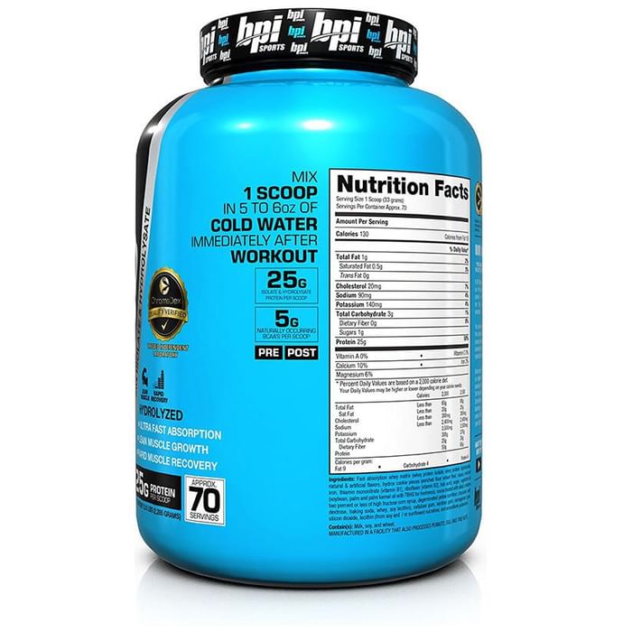 BPI Sports ISO HD 100% Whey Protein Isolate & Hydrolysate Cookies & Cream