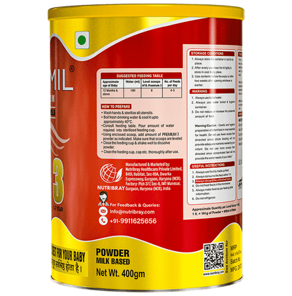 Braymil Premium Follow Up Formula 3 for 1-2 Years Powder
