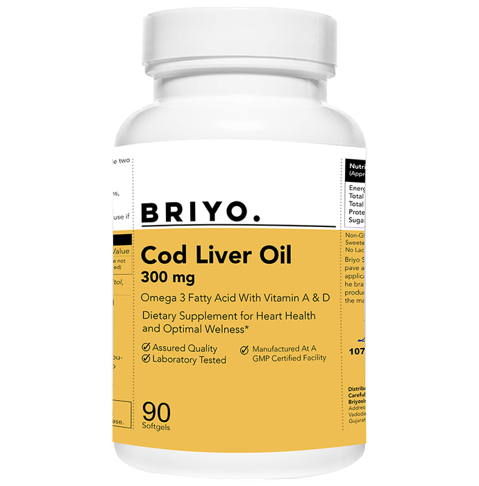 Briyo Cod Liver Oil Omega-3 Fatty Acids with Vitamin A & D - Classic Derma