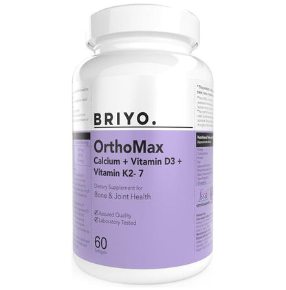 Briyo Orthomax Soft Gels | Bone & Immunity Support | Calcium, Vitamin D3 & K2-M7 Soft Gelatin Capsule - Classic Derma