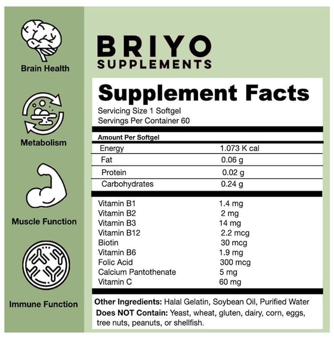 Briyo Vitamin B-Complex with Folic Acid & Vitamin C