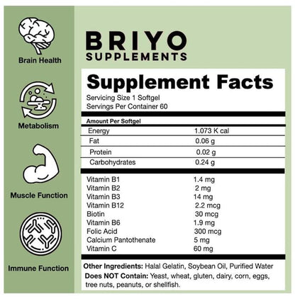 Briyo Vitamin B-Complex with Folic Acid & Vitamin C