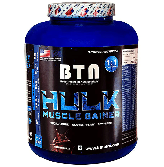 BTN Body Transform Nutraceuticals Hulk Muscle Gainer Powder Belgium Chocolate - Classic Derma