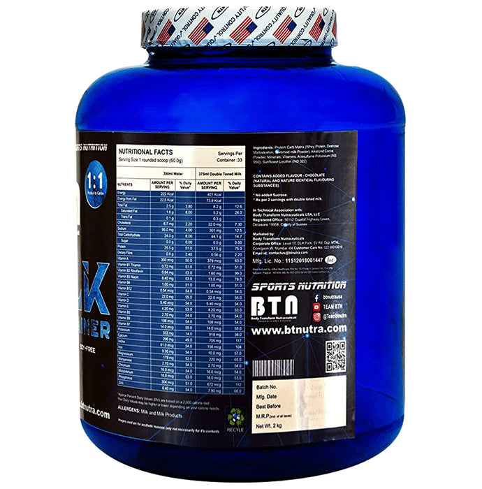 BTN Body Transform Nutraceuticals Hulk Muscle Gainer Powder Belgium Chocolate