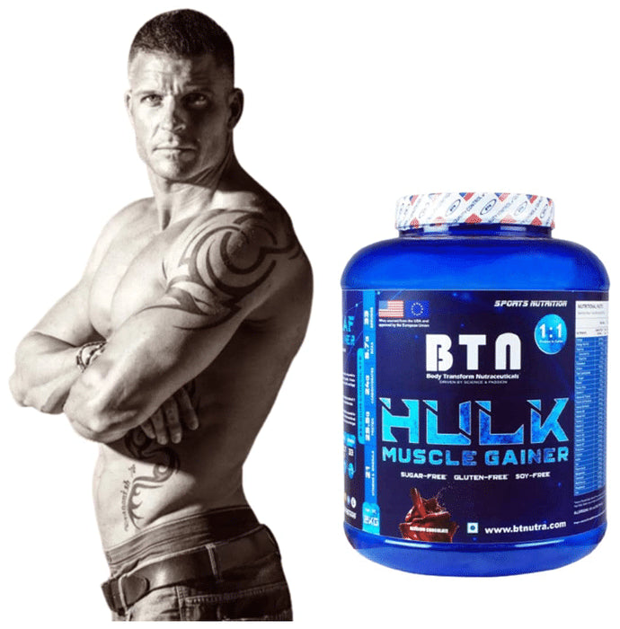 BTN Body Transform Nutraceuticals Hulk Muscle Gainer Powder Belgium Chocolate