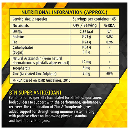 BTN Super Antioxidant Vegetarian Capsule