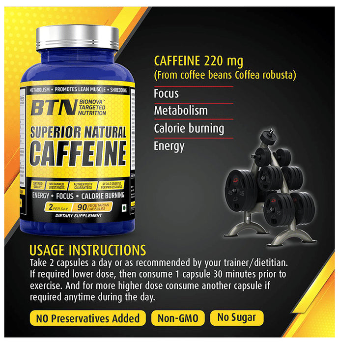 BTN Superior Natural Caffeine Vegetarian Capsule