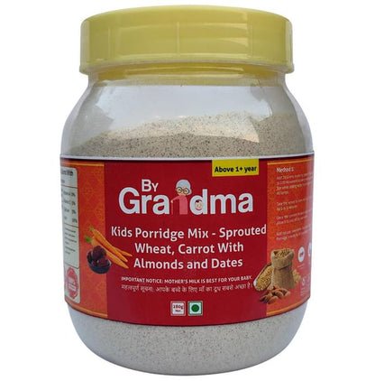 ByGrandma Kids Porridge Mix Above 1+Year Powder Sprouted Wheat, Carrot with Almonds and Dates - Classic Derma