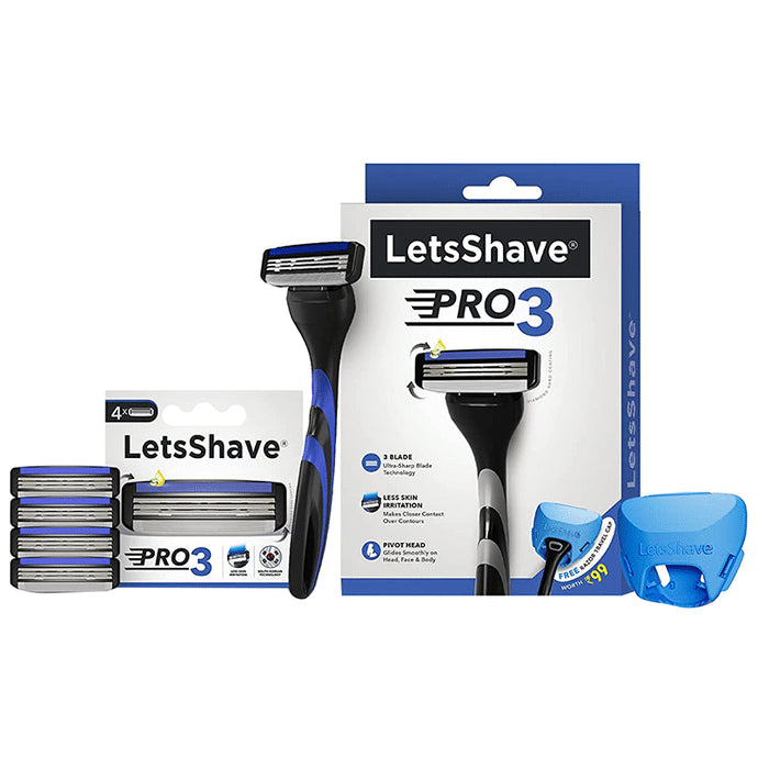 LetsShave Pro 3 Razor Shaving Kit - Classic Derma