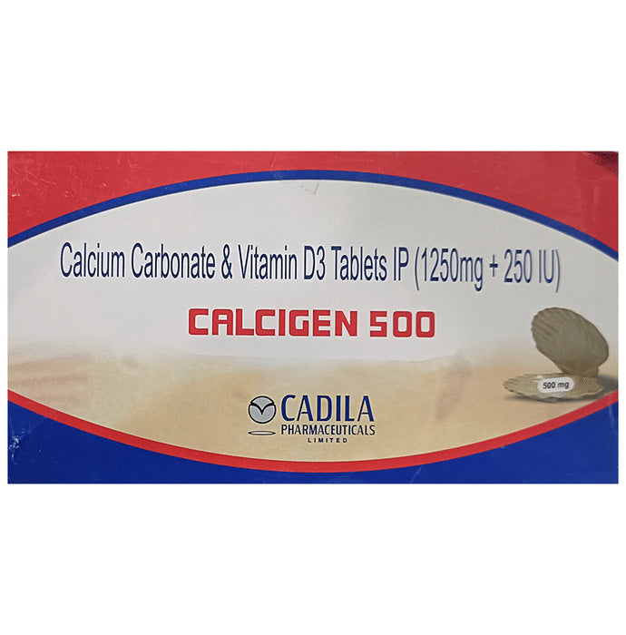 Calcigen 500 mg Tablet - Classic Derma