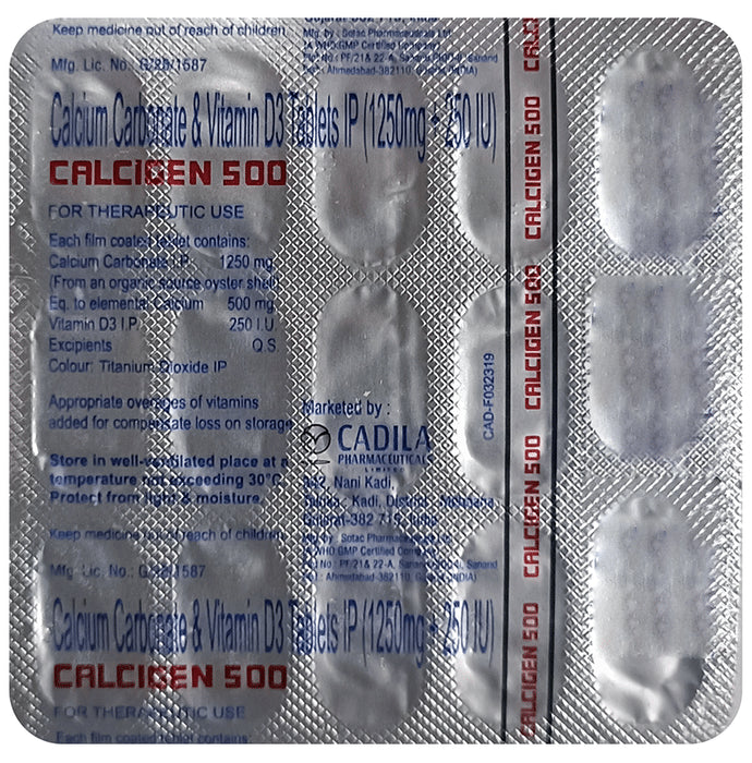 Calcigen 500 mg Tablet