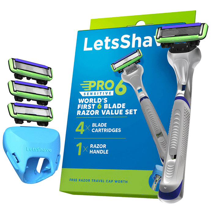 LetsShave Pro 6 Sensitive Face & Body Shaving Kit - Classic Derma