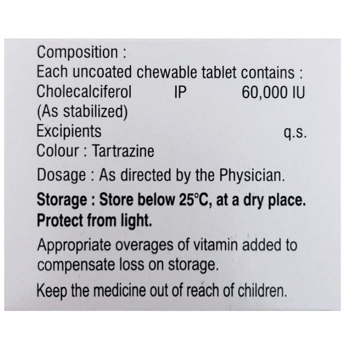 Caljay 60K Chewable Tablet