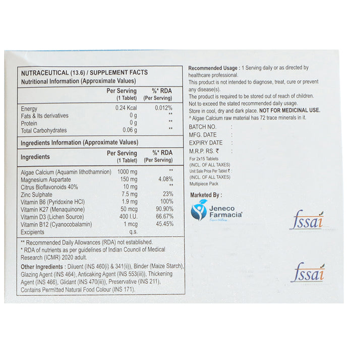 Calquadd Plant Based Clacium Tablet