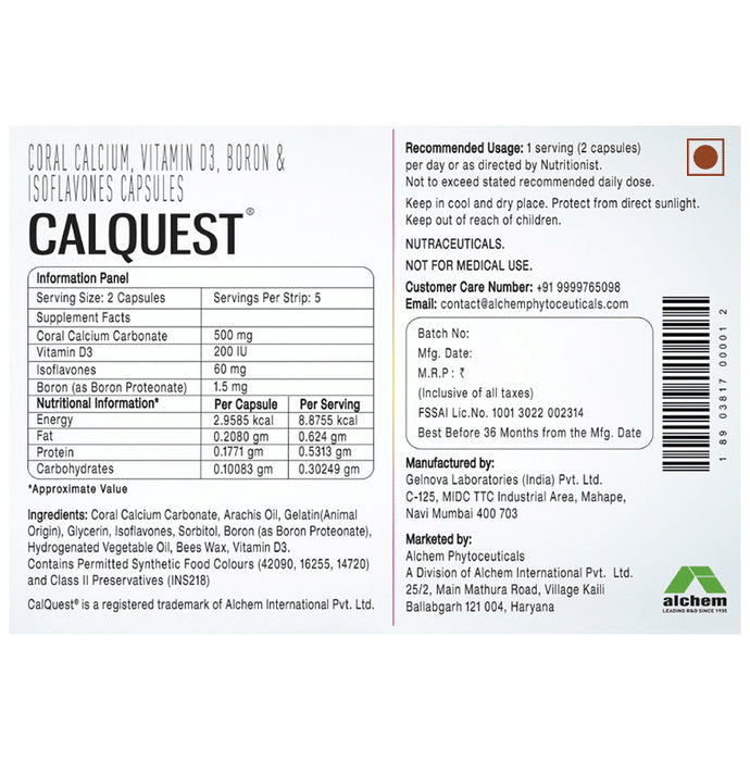 Calquest Capsule| Effective Care For Bone Support (15 Each)