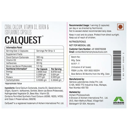 Calquest Capsule| Effective Care For Bone Support (15 Each)