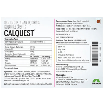 Calquest Capsule| Effective Care For Bone Support (15 Each)