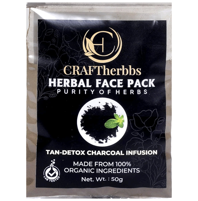 CRAFTherbbs Herbal Tan Detox Charcoal Infusion (50gm Each) - Classic Derma