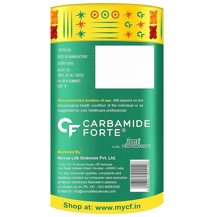 Carbamide Forte Calcium & Vitamin-D Gummies For Women & Men Gluten Free Mango & Strawberry