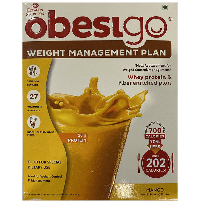 Obesigo Whey Protein 50gm Sachet Mango Shake - Classic Derma