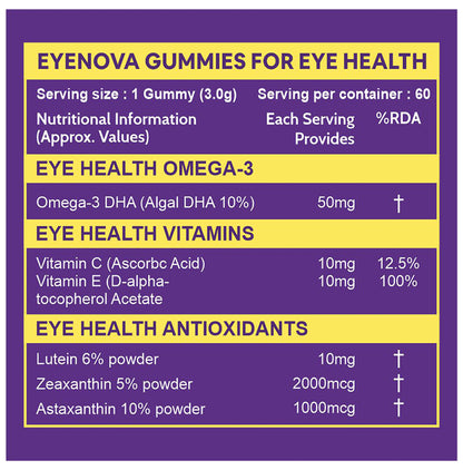 Carbamide Forte Eye Care Gummies with Lutein and Zeaxanthin Cranberry