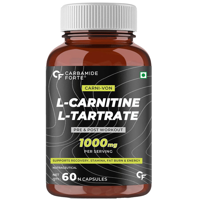 Carbamide Forte L-Carnitine L-Tartrate 1000mg | For Recovery, Stamina, Fat Burn & Energy | Capsule - Classic Derma