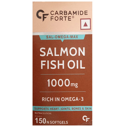 Carbamide Forte Salmon Fish Oil with 1000mg | Rich in Omega 3 | | Softgel Capsule for Heart, Joints, Bones & Skin Health - Classic Derma