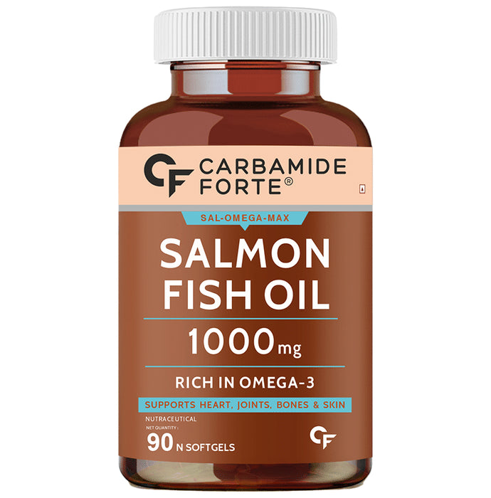 Carbamide Forte Salmon Fish Oil with 1000mg | Rich in Omega 3 | | Softgel Capsule for Heart, Joints, Bones & Skin Health - Classic Derma