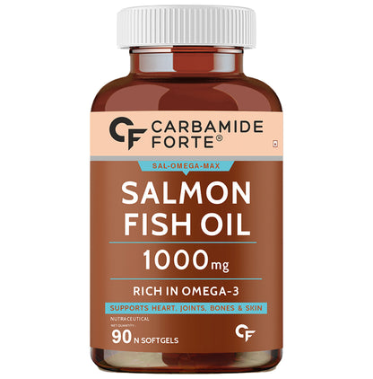 Carbamide Forte Salmon Fish Oil with 1000mg | Rich in Omega 3 | | Softgel Capsule for Heart, Joints, Bones & Skin Health - Classic Derma