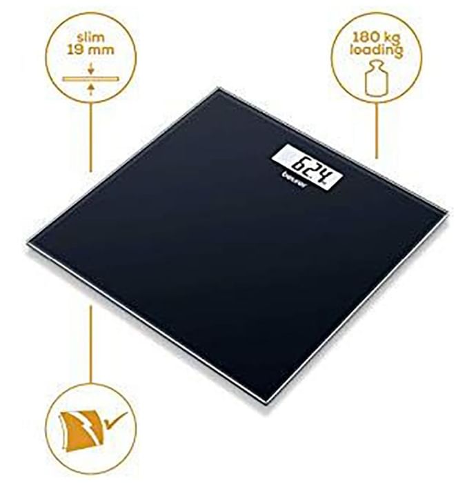 Beurer GS 10 Glass Bathroom/Weighing Scale Black
