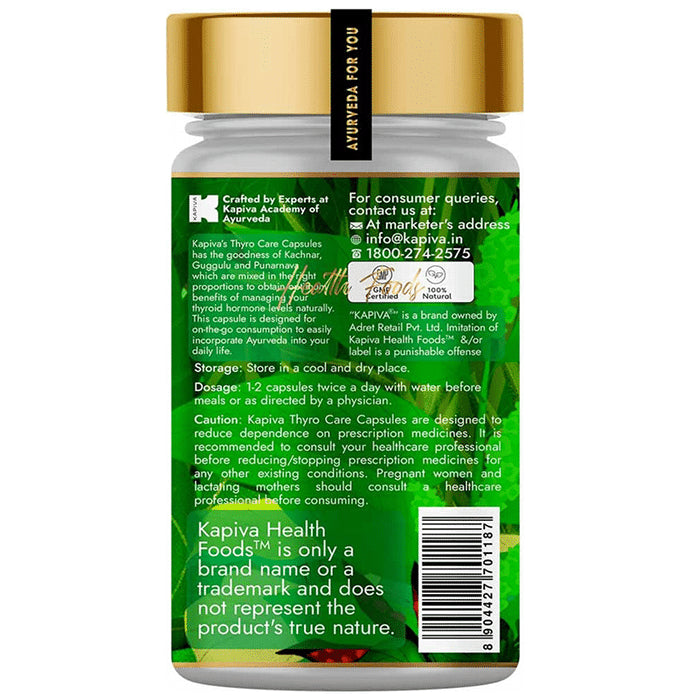 Kapiva Kapiva Thyro Care Capsule | Manage Hypothyroidism | Reduce dependence on Thyroid Medicines | Capsule