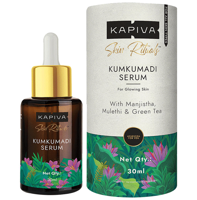 Kapiva Kumkumadi Serum Brighter & Glowing Skin | Helps Reduce Dark Spots, Pigmentation - Classic Derma