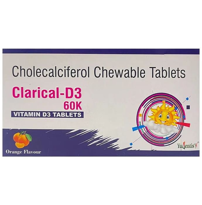 Clarical-D3 60K Chewable Tablet Orange - Classic Derma
