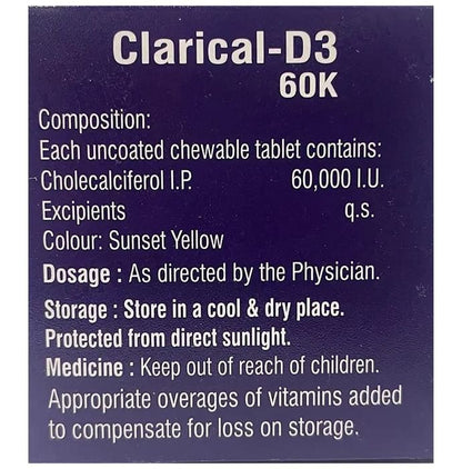 Clarical-D3 60K Chewable Tablet Orange