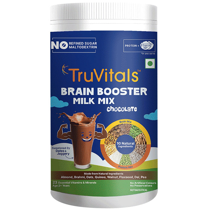 TruVitals Brain Booster Milk Mix Powder Chocolate - Classic Derma