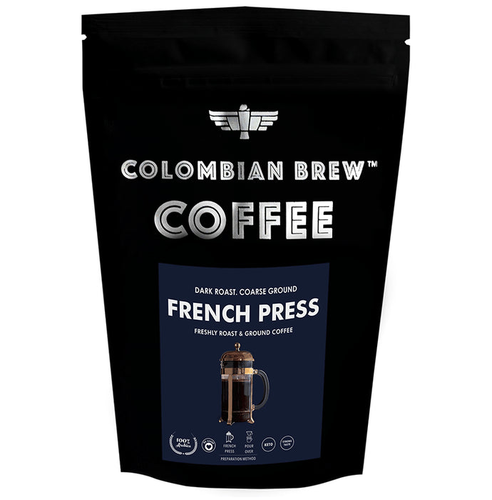 Colombian Brew French Press Freshly Roast & Ground Coffee - Classic Derma