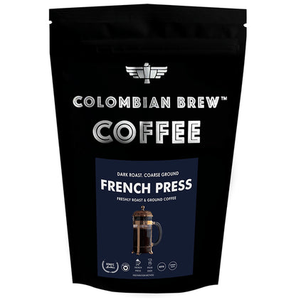 Colombian Brew French Press Freshly Roast & Ground Coffee - Classic Derma