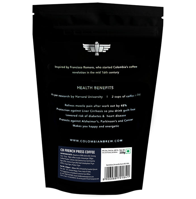 Colombian Brew French Press Freshly Roast & Ground Coffee