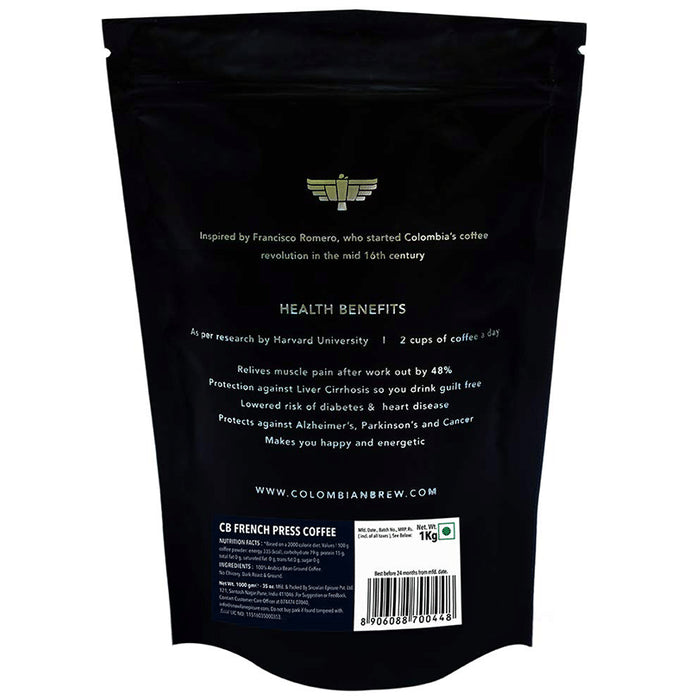 Colombian Brew French Press Freshly Roast & Ground Coffee