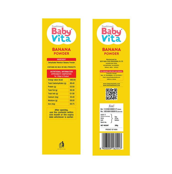 Combo Pack of Banana Powder and Wheat Apple Powder Mix (200gm Each)