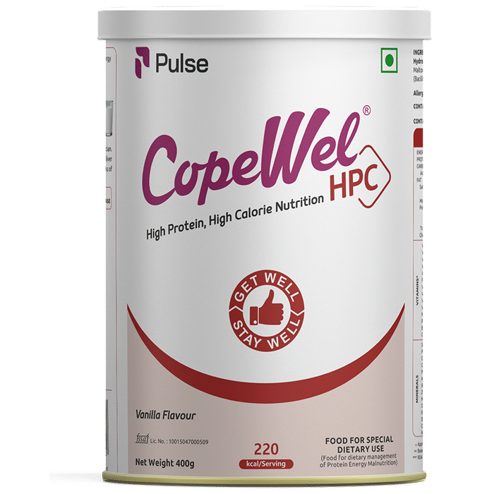 Pulse CopeWel HPC for High Protein & High Calorie Nutrition | Flavour Powder Vanilla - Classic Derma