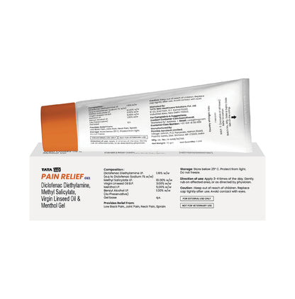 Combo Pack of Tata 1mg Calcium 500mg & Vitamin D3 250IU Tablet (15) & Tata 1mg Pain Relief Gel (75gm)