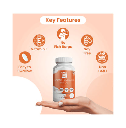 Combo Pack of Tata 1mg Salmon Omega 3 Fish Oil Capsule (60) & Organic Apple Cider Vinegar (500ml)