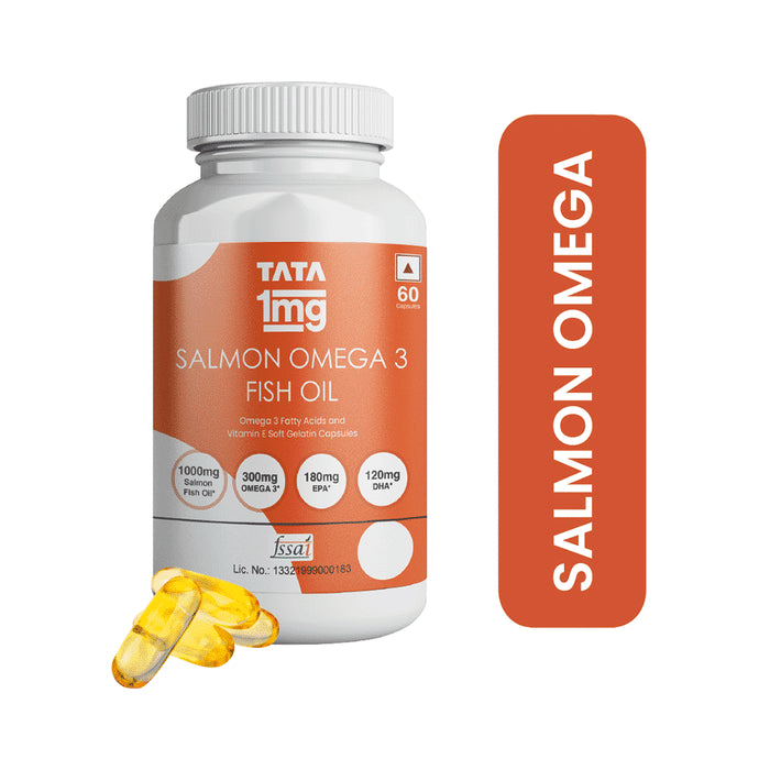 Buy Combo Pack of Tata 1mg Salmon Omega 3 Fish Oil Capsule (60) & Tata ...