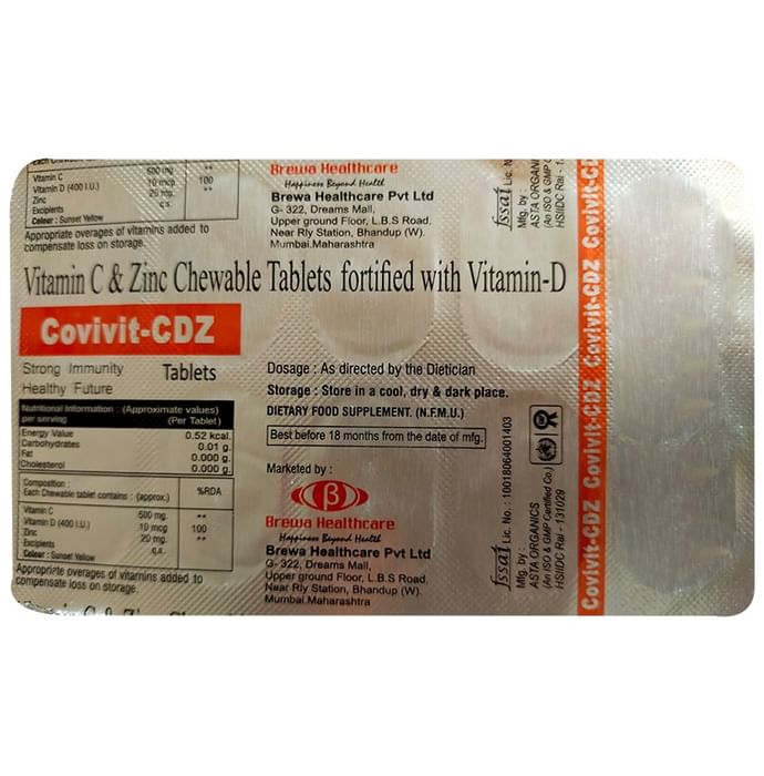Covivit-CDZ Chewable Tablet Orange