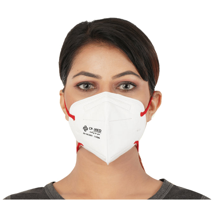 CP-Med N95 FFP2 Hypashield 6 Layers Anti-Bacterial Mask with Earloop Universal White with Breathing Valve - Classic Derma